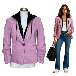 $548 VERONICA BEARD “Aaliyah” Dickey Blazer Jacket Sz 2 In Heathered Orchid